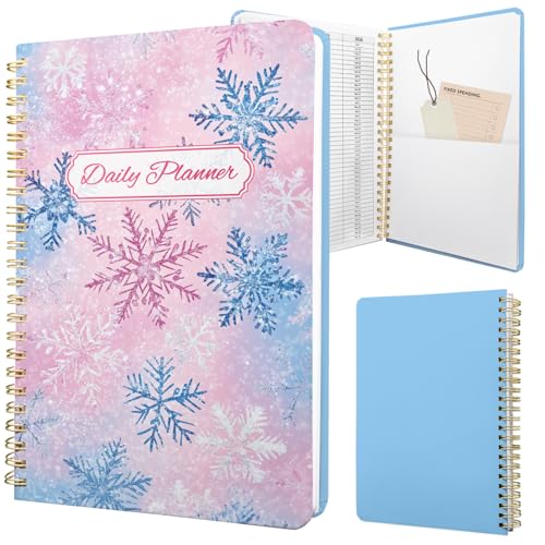 Undated Daily Planner - Spiral Notebook 80 Days One Day Per Page, Hourly Schedule, To-Do List, Notes, Everyday Planning Task, A5 Hardcover Journal Organizer Book Women Cute Aesthetic, Winter - color: Winter