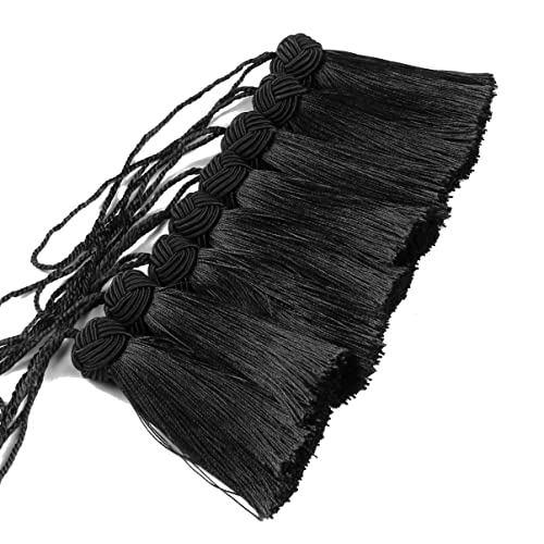 BEL AVENIR 8 Pcs Elegant Polyester Key Tassel Colorful Craft Tassels Charms - color: Black