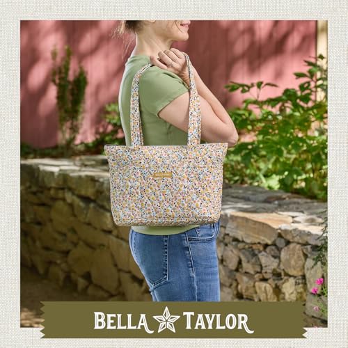 Bella Taylor Small Tote, Quilted Shoulder Bag for Women - color: Prairie Meadow