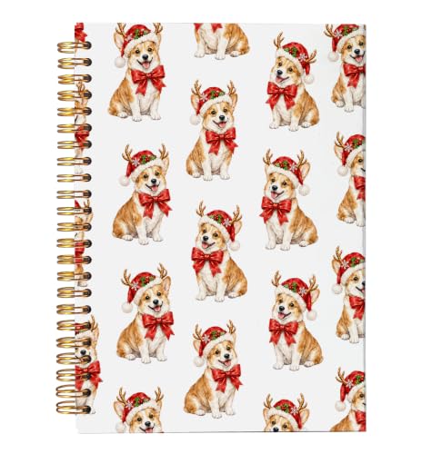 VNWEK Christmas Corgi Spiral Notebook Journal 5.5x8.3 Inch - color: Christmas Corgi