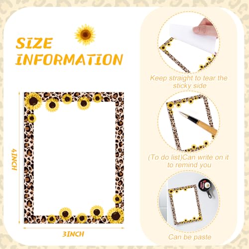 Gilprop 24 Pcs Sunflower Sticky Notes Gift, Cartoon Self Stick Notepads - style: Sunflower