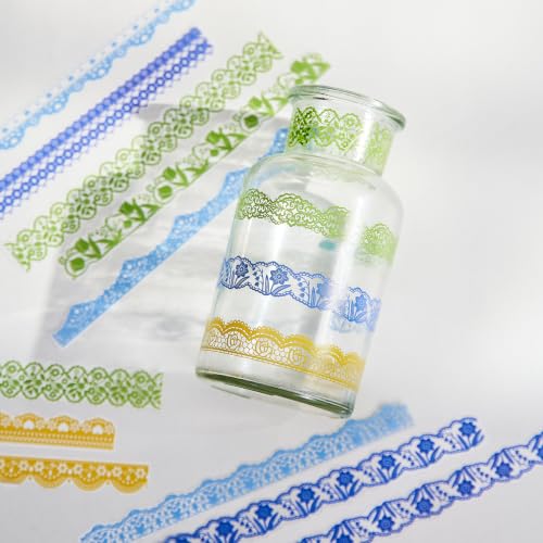 200 Pcs Colorful PET Lace Border Stickers for Toploader & Scrapbook - style: Colorful