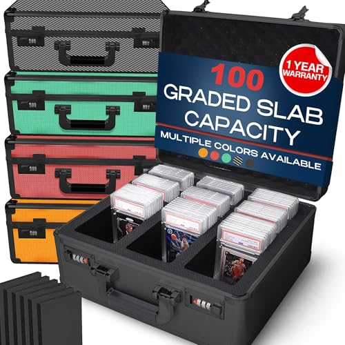 Universal Trading Card Storage Box, 3 Row Black Graded Card Case Slab Case - color: Black, size: 3 Row