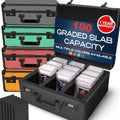 Universal Trading Card Storage Box, 3 Row Black Graded Card Case Slab Case - color: Black, size: 3 Row