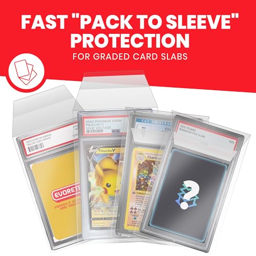 EVORETRO PSA Graded Card Sleeves, PSA Slab Protector for Graded Cards - size: PSA Graded Resealable Sleeves (Pack of 100)