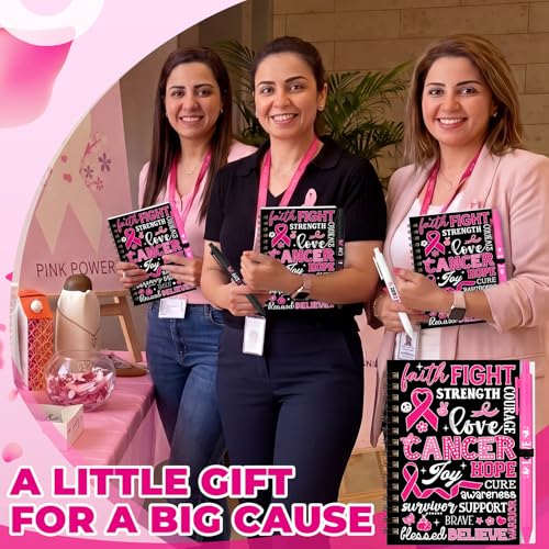 Resurhang 24 Pcs Breast Cancer Awareness Gifts Pink Ribbon Notebook Pen - style: Breast Cancer Awareness