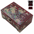 February Mountain Mother of Pearl Jewelry Organizer Box with Ring Tray - Gifts for Women Unique gift for women who have everything - color: Red