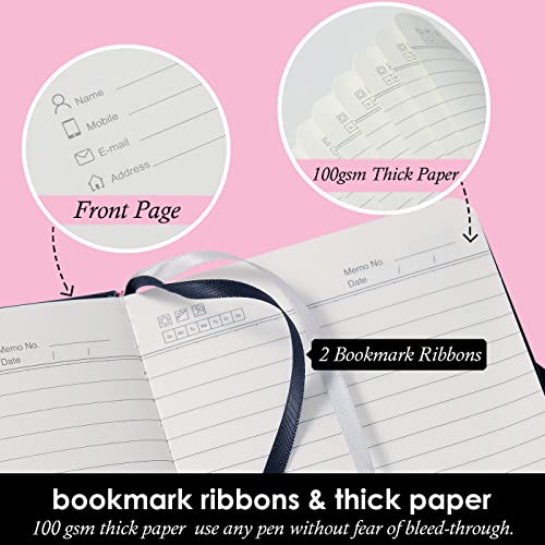 Small Notebook Pocket Journal, A6 3.7" x 5.7", 3 Pack, Black Leather Cover - color: 3 Black, size: A6