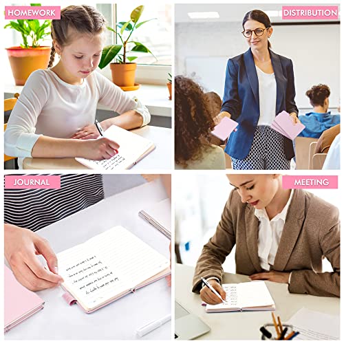 feela 6 Pack Pocket Small Notebooks Bulk, Mini Cute Memo Notepads Hardcover College Ruled Lined Journals with Pen Holder for Women Girls Office School, with 6 Black Pens, 3.5”x 5.5”, A6, Rose Pink - color: 6 Rose Pink