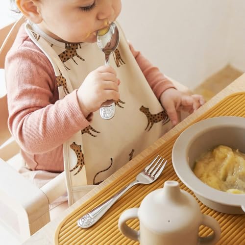KINGSTONE 3 Pcs Kids Fork, Spoon & Knife Set, Stainless Steel, Cat & Dog - color: Cat & Dog, size: 3-Piece (Large)
