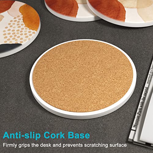 Coasters for Drinks, Set of 6 Cute Absorbent Ceramic Drink Coasters - color: Simple Abstract Art