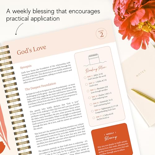 Official Spiral Bible in a Year, 52 Week Bible Study Guide (Floral) - color: Floral