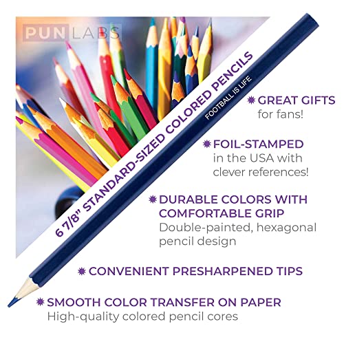 Ted Lasso Colors Colored Pencils - 12 Ted Lasso-Inspired Parody Pencil Set with Clever Foil-Stamped Names, Soft Core Colored Pencils for Drawing, Coloring Books, Journals & Sketching Art - style: Ted Lasso