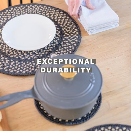 Homespice Manchester Jute Braided Placemats, Oval 13x19 Set of 4 - color: Manchester