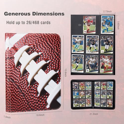 Football Card Binder 468 Pockets Waterproof Trading Cards Storage - color: Football, size: 468