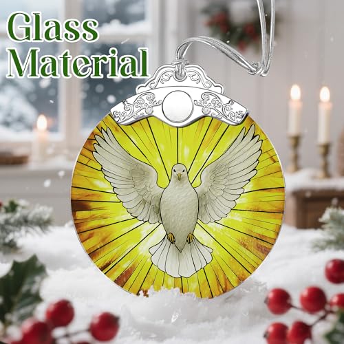 Stained Glass Dove Ornament: Christian Christmas Ornament, Christmas Tree Ornament, Religious Home Decor, Gifts for Christian, Religious Gifts, Gift Exchange, Gift Idea - color: Dove Pattern a