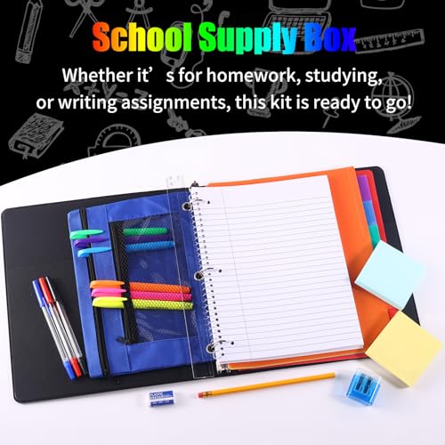 68 Pcs High School and College Back to School Supplies Kit for Student Senior Essential Learning Tools Supply Box