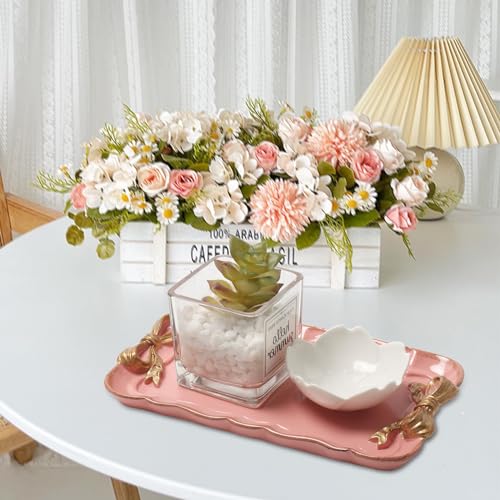 Warmtree Bow Jewelry Tray, Coquette Trinket Dish, Vanity Decor - color: Pink