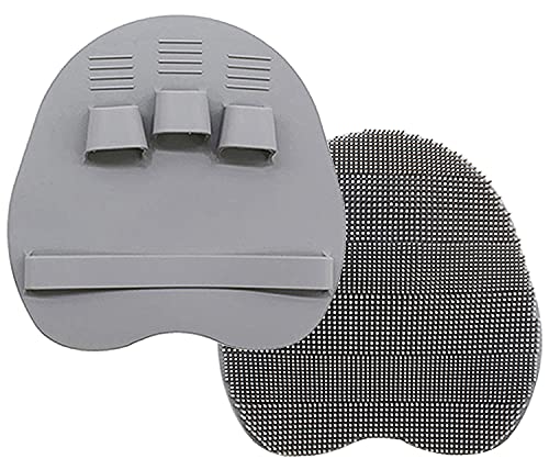 1 Pack Silicone Shower Brush, Body Wash Exfoliating Skin Massage Scrubber - color: Gray
