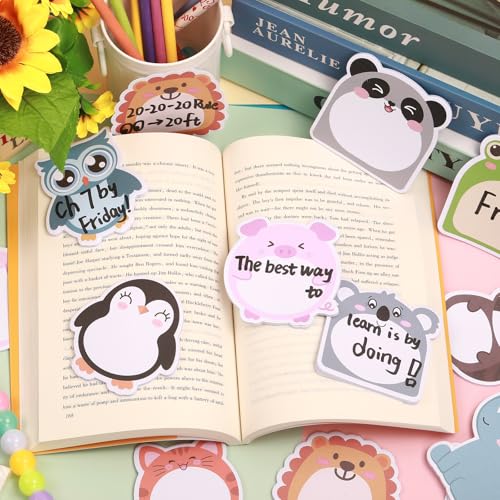 36 Pack Cute Sticky Notes 720 Sheets Cartoon Sticky Notepad Colorful Animals Shape Self-Sticky Writing Memo Pads Page Marker for School Office Supplies Small Gift Back to School Party Favor (Animal) - style: Animal