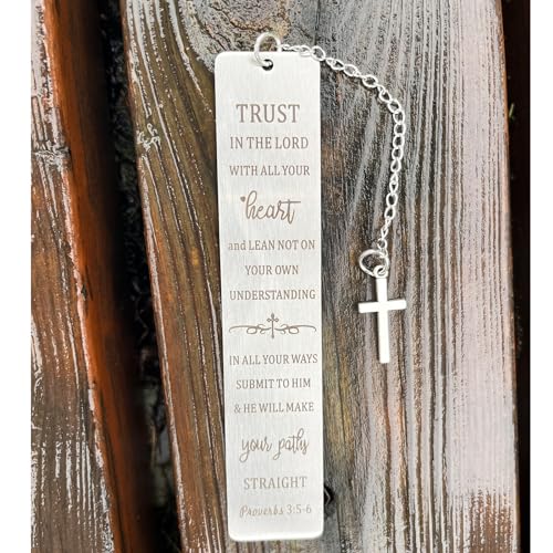Christian Bookmark Gifts for Women Girls Boys, Inspirational Religious Book Mark Markers Faith (Trust in The Lord with Your Heart) - style: Trust in the Lord