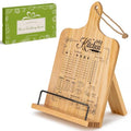 PUERSI Cook Book Stand for Kitchen Counter, Wooden Recipe Book Holder - color: Brown