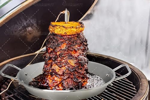 Vertical Skewer Pan Gyro Pan Spit Shawarma Pan Stand for oven with Skewer - size: With 9 " Base Pan& 2 Skewers