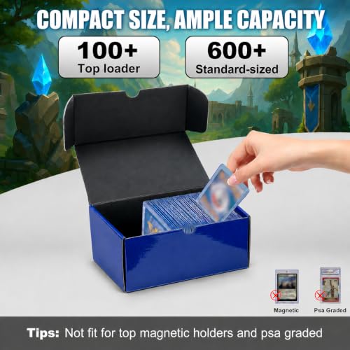 Top Loader Storage Box, 7in Dual Tone Toploader Box Holds 110+ Toploaders - color: Blue, size: 3 Pack-Toploader Card