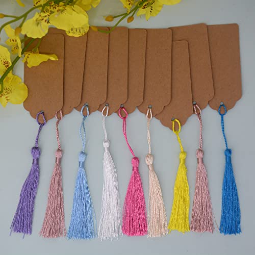 100Pcs 5 Inch Silky Bookmark Tassels for Jewelry, Souvenir(Mixed 1) - color: Mixed1