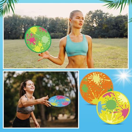 Gejoy 24 Pcs Splash Pattern Flying Disc Folding Hand Fan 8 Styles - color: Multicolor
