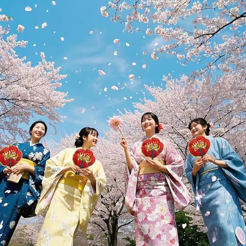 10 Pieces Chinese Rose Paper Fans - color: Red Rose Paper Fans, size: 10 PCS