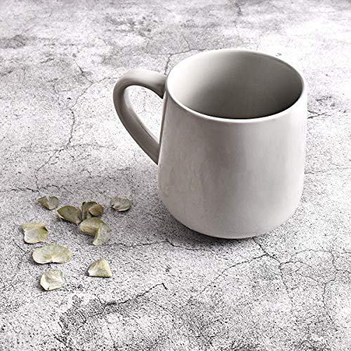 Bosmarlin Large Glossy Ceramic Coffee Mug, Grey Tea Cup for Office and Home, 18 oz, Suitable for Dishwasher and Microwave, 1 Pack (Grey) - color: Gray