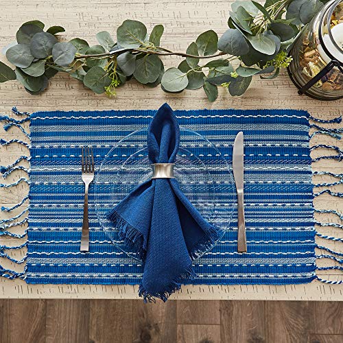 DII Southwest Collection Tabletop, Placemat Set, Blue, 6 Piece - color: Blue, size: Placemat Set
