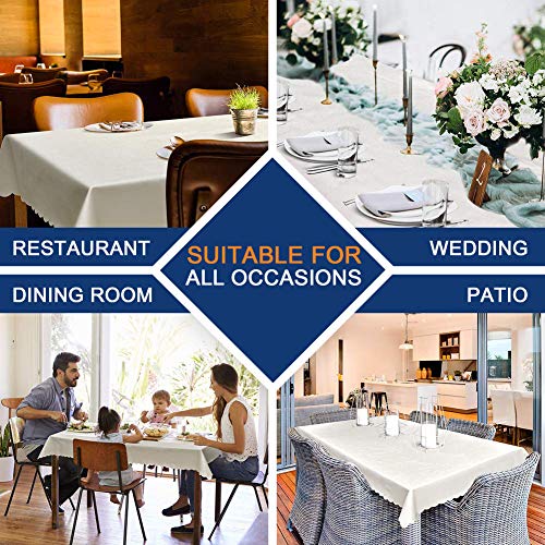 Smiry Square Waterproof Heavy Duty Vinyl Tablecloths, 54 x 54 Inch - color: Beige, size: 54" x 54" (Square)