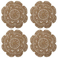 Phantomon 8 Inch Doilies Crochet Round Lace Doily Handmade Placemats 100% Cotton Crocheted Coasters, Pack of 4 (Brown) - color: Brown
