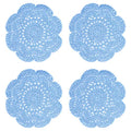 Phantomon 8 Inch Doilies Crochet Round Lace Doily Handmade Placemats 100% Cotton Crocheted Coasters, Pack of 4 (Blue) - color: Blue