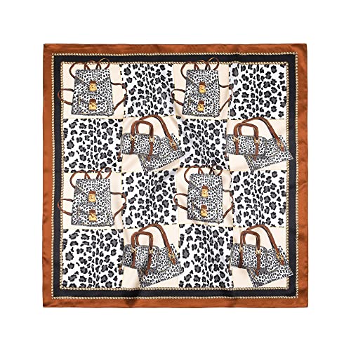 100% Mulberry Silk Scarf - 25.6" Square Neckerchief & Headscarf Gift Packed - color: Dark Brown