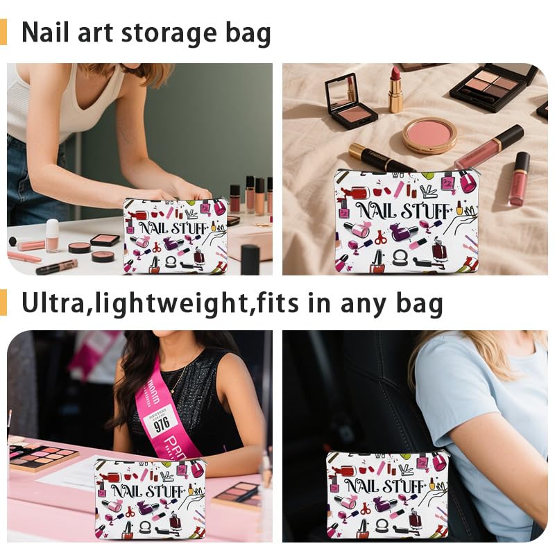 ShiQiao Spl Nail Stuff Manicure Organiser Bag for Women Christmas Birthday Gifts for Girls Nail Polish Tool Accessories Organiser Pouch for Manicurist Manicure Tool Storage Makeup Bag Pouches