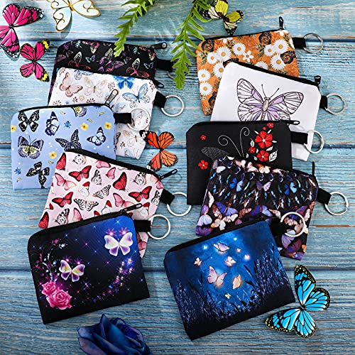 Boao 10 Pcs Small Change Coin Purse - size: 4.52 x 3.74 Inch, style: Butterfly and Flower