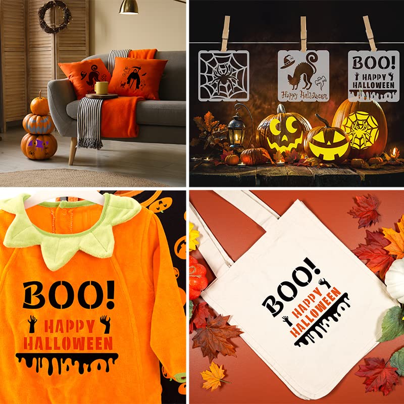 Halloween Stencils for Painting, 12 Pcs 6 Inch for Wood Signs Canvas - color: Halloween 6"
