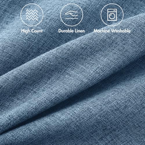 MIULEE Pack of 2 Decorative Linen Burlap Pillow Covers Farmhouse Boho Accent Pillowcases Modern Home Decor for Couch Sofa Bedroom Living Room 18x18 Inch Steel Blue - color: Steel Blue, size: 18" x 18" (Pack of 2)