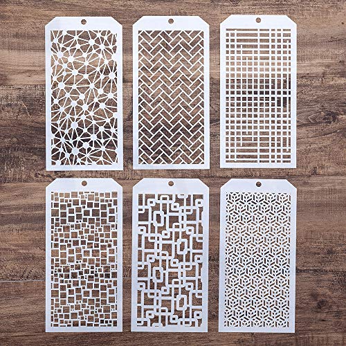 DIY Decorative Stencil Template for Scrapbooking Painting on Wall Furniture Crafts,Set of 6 (Brick) - color: Brick