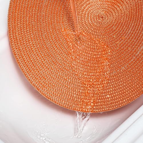 AHHFSMEI Round Placemats Set of 8 Heat Resistant Washable Non-Slip Woven Braided Table Mats for Dining Table Kitchen & Home Decor (Orange,8) - color: Orange, size: Set of 8
