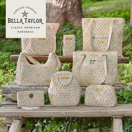 Bella Taylor Stride Tote, Quilted Shoulder Bag for Women - color: Prairie Meadow