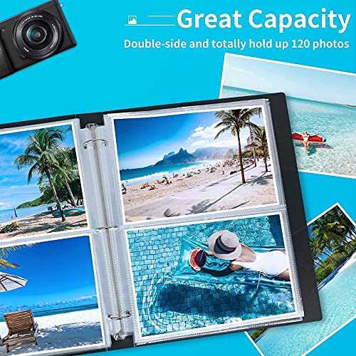 Fabmaker 30 Pack 5x7 Photo Sleeves for 3 Ring Binder, Hold 120 Photos - size: 5x7 inch 2 pocket