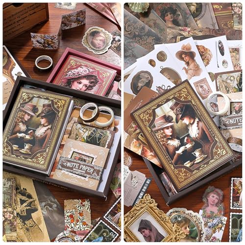 Scrapbook Supplies Kit, Vintage Junk journaling Supplies, Scrapbooking Kit - color: Regal Ornate Vintage