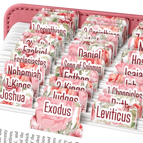 Essex Wares - Pink & Red Roses Bible Tabs, 80 Tabs for Women & Men - color: Pink & Red Roses