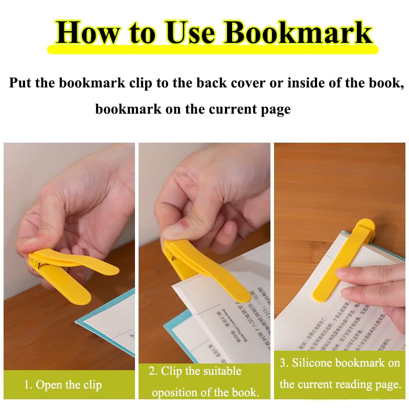 12Pcs Automatic Bookmark, Smart Marks for Reading Women Men Kids, Silicone Bookmarks for Book Lovers, Unique Markers for Reading Clip Page Holder Accessories - color: 12pcs Colorful Bookmark