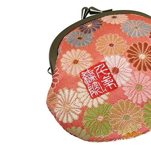 Nishijin brocade round clasp purse/coin purse with lining, size L. (Shugikuranman) - color: Shugikuranman