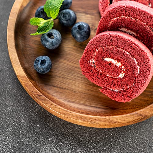 Acacia Wood Round Dinner Plates 6 Inch - Serving Tray & Platters for Home Decor, Food, Vegetables, Fruit, Charcuterie, Appetizer (Set of 4 Wooden Charger) - color: 6 Inch Round 4pcs